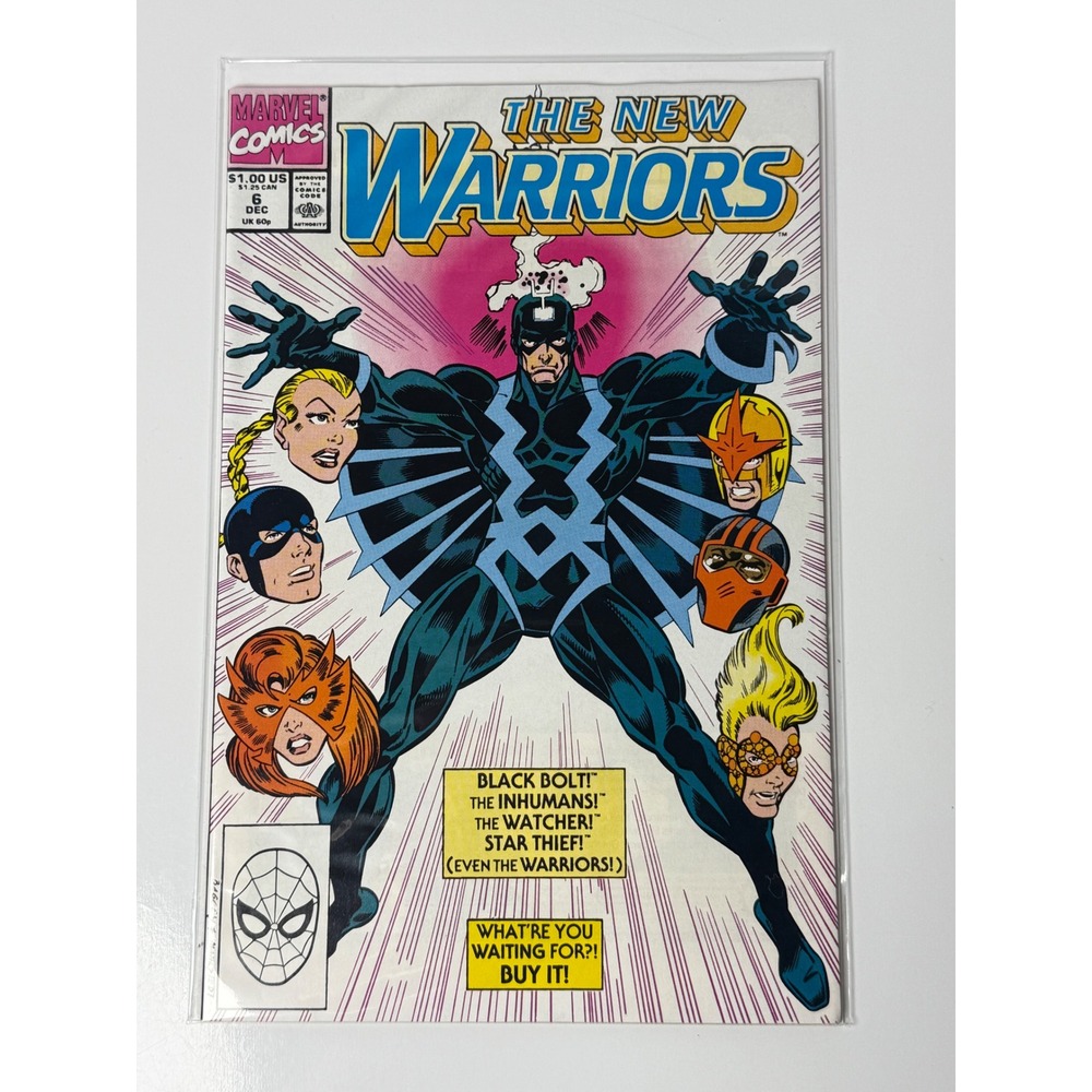 The New Warriors 6 1990 Marvel Comics Black Bolt Inhumans Mark Bagley Art